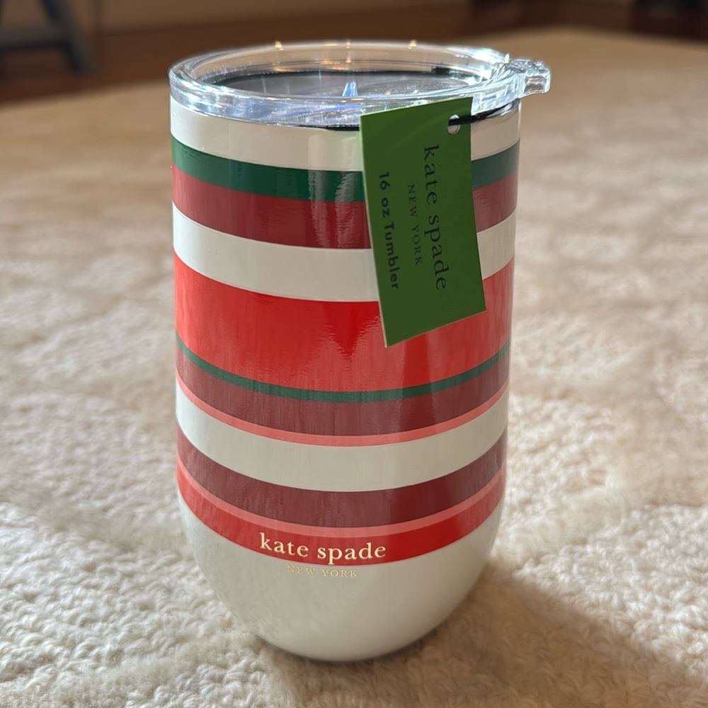 Kate Spade Stainless Steel Striped Tumbler NWT